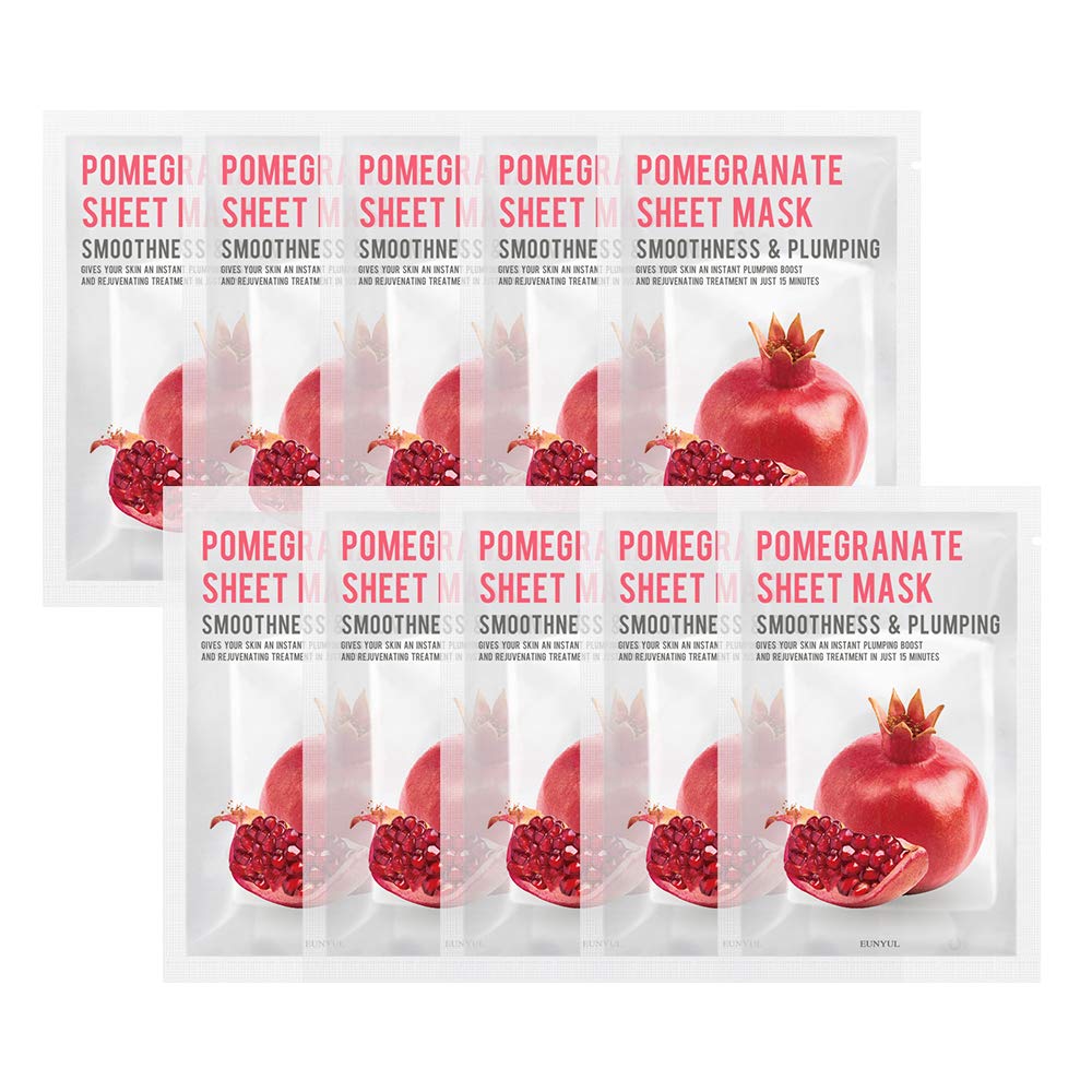 [PACK OF 10] EUNYUL Purity Pomegranate Sheet Mask Pack 10pcs Korean Skincare Facial Mask Pack