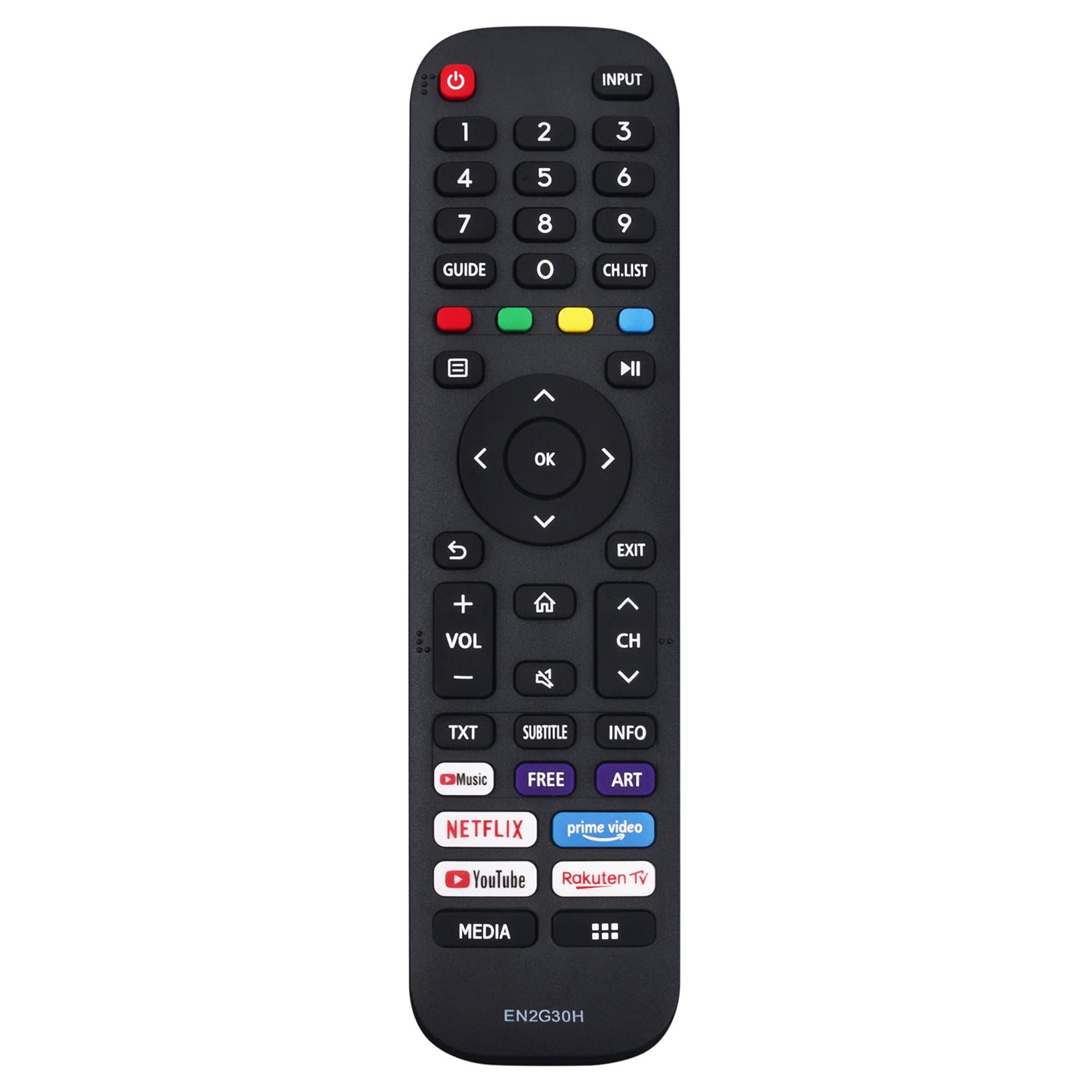 ALLIMITY EN2G30H Remote Control Replace fit for Hisense 4K UHD TV HE70A6109FUWTS HE75A6170FUWTS HE50A6103FUWTS 43A7100F 43A7300F 43A7120F 55A7500F 43A519EEVS 55A7300F 65A7300F 70A7100F