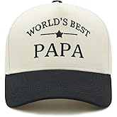 Waldeal Papa Hat for Men, World's Best PAPA, Fathers Day Birthday Gifts for Dad Grandpa, Adjustable Snapback Two Tone Daddy Baseball Cap Black