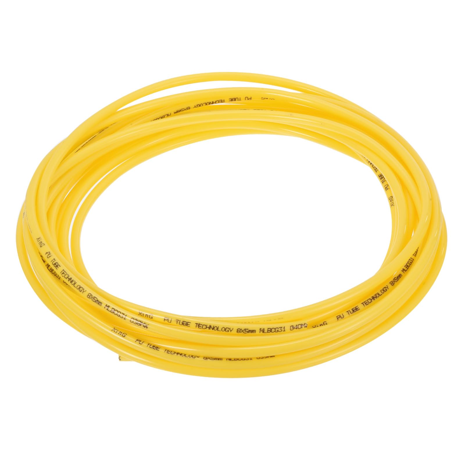 Rebower Pneumatic Tubing Pipe,8mm x 5mm Yellow PU Polyurethane Tube,39.4FT 12M,PU Air Line Tubing Hose Tubes for Air Compressor,Fluid Transfer,Air Brake