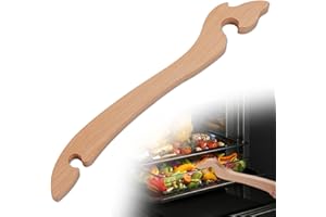 LUTER Wooden Oven Rack Puller, Practical Oven Puller Stick Oven Puller Pusher Tool for Toaster Oven Air Fryer Prevent Burns Baking Kitchen Appliances