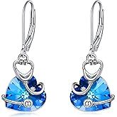 AOBOCO Nurse Jewelry Gifts Sterling Silver Stethoscope Leverback Dangle Earrings for Women