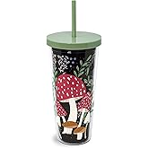 Steel Mill & Co Insulated Cup with Lid and Straw, 24oz Tumbler, Double Wall Travel Cup, BPA-Free Acrylic Tumbler, Fits in Cupholders, Mushroom