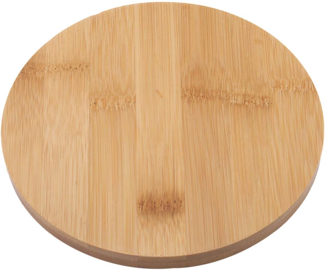 Beafavor Bamboo Round Square Bowls Plates for Succulents Pots Trays Base Stander Garden Decor