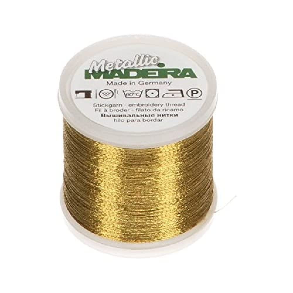 Madeira Metallic Brilliant No.40 Embroidery Thread, 200 Metres Length, Gold4