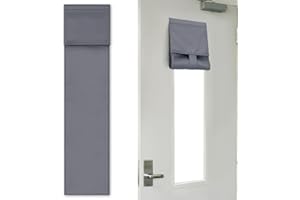 ANPHSIN Classroom Door Window Blackout Cover - Blocking 100% Views & 90% Sunlight, Gray Lockdown Shade Privacy Curtain for 6'' x 32'' Window, 1 Pack