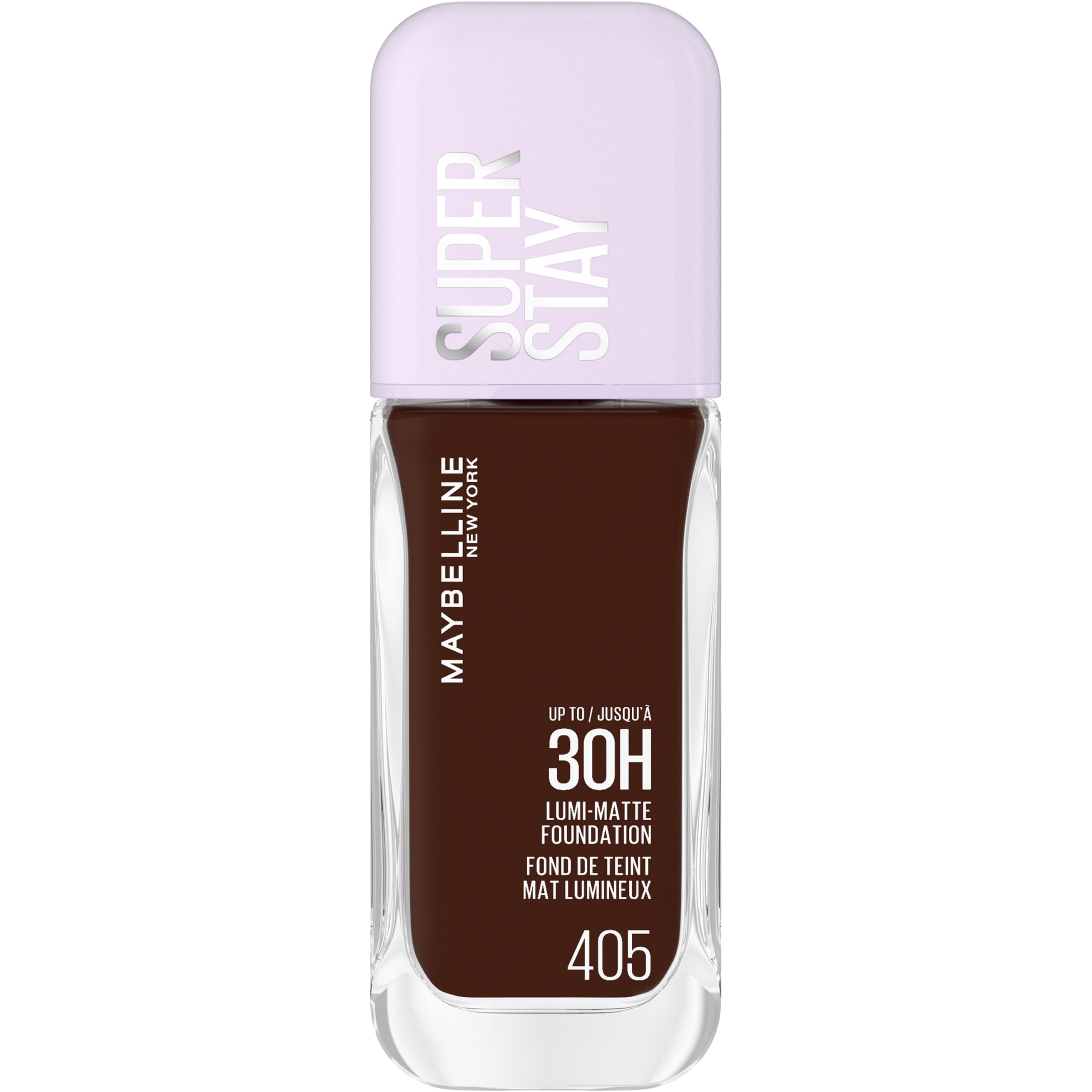 Maybelline New York Super Stay up to 30HR Lumi-Matte Foundation, Medium-Full Coverage, Vegan Formula*, Amino Acids, Niacinamide, Vitamin E, All Day Wear - Shade: 405