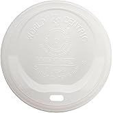 World Centric Compostable Cup Lids 10-20 oz - Made from Plants, Leak-Resistant - 200 Pack