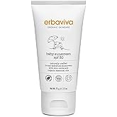 Erbaviva Organic Baby Sunscreen 2.5 Ounce - Coral Reef Safe, Natural, UVA & UVB Protection, Water Resistant, Infused with Essential Oils