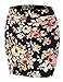 Doublju Stetch Knit Bodycon Mini Skirt (Made In USA / Plus size available) BLACKPRINT LARGE