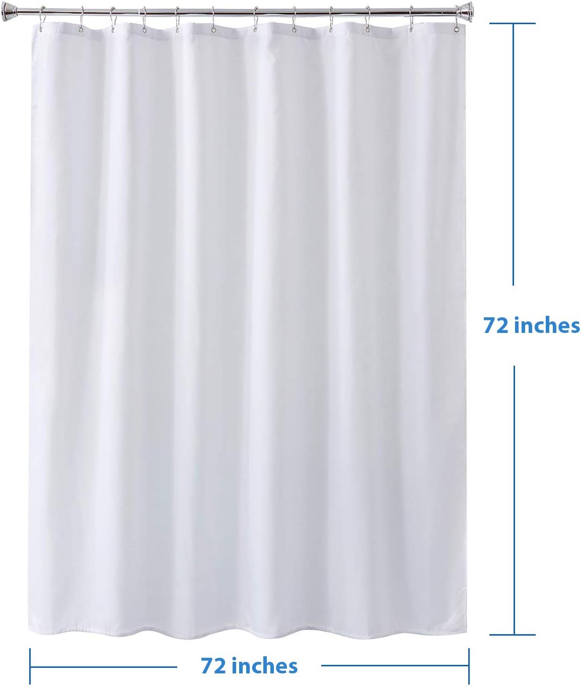 Amazer Fabric Shower Curtain Liner, White Polyester Fabric Shower Curtain Liners Bathroom Shower Curtains, Water Proof, Hotel Quality, 72 x 72 Inches: Kitchen & Dining