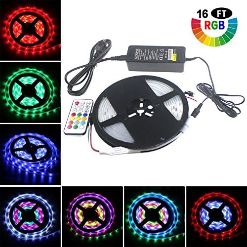 Deepluck Led Strip Lights Kit 5M 16.4Ft WS2811 IC 150 LED 5050 Dream Color Rope Light Kit Waterproof IP67 with Remote Controller 12V 5A Power Supply for TV Backlight Kitchen Cabinet Weddi (1 Roll kit)