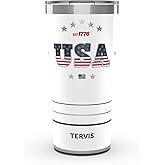 Tervis Traveler USA Pride Made in USA Double Walled Insulated Tumbler Travel Cup Keeps Drinks Cold & Hot, 20oz, Stainless Steel