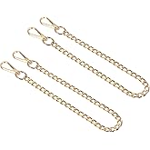 PATIKIL Purse Chain Strap 16", 2 Pack Iron Flat Chain Strap Alloy Handles Bag Strap Replacement Purse Strap Extender for Handbags Crossbody Bag, Gold