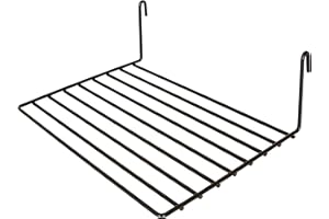 ECONOCO Display Grid Racks Shelf- Clothing Store Display Shelves, Retail Display Grid, Straight Shelf, 8" Depth x 12" Length, Metal With Black Semi-Gloss Finish, Pack Of 6 Grid Rack Shelves