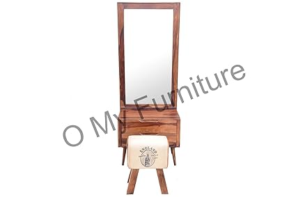 O My Furniture Salivro Round Leg Dressing Table With Godfredo Stool