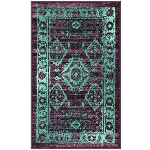 Maples Rugs Traditional Kitchen Rugs Non Skid Accent Area Carpet [Made in USA], 1 ft 8