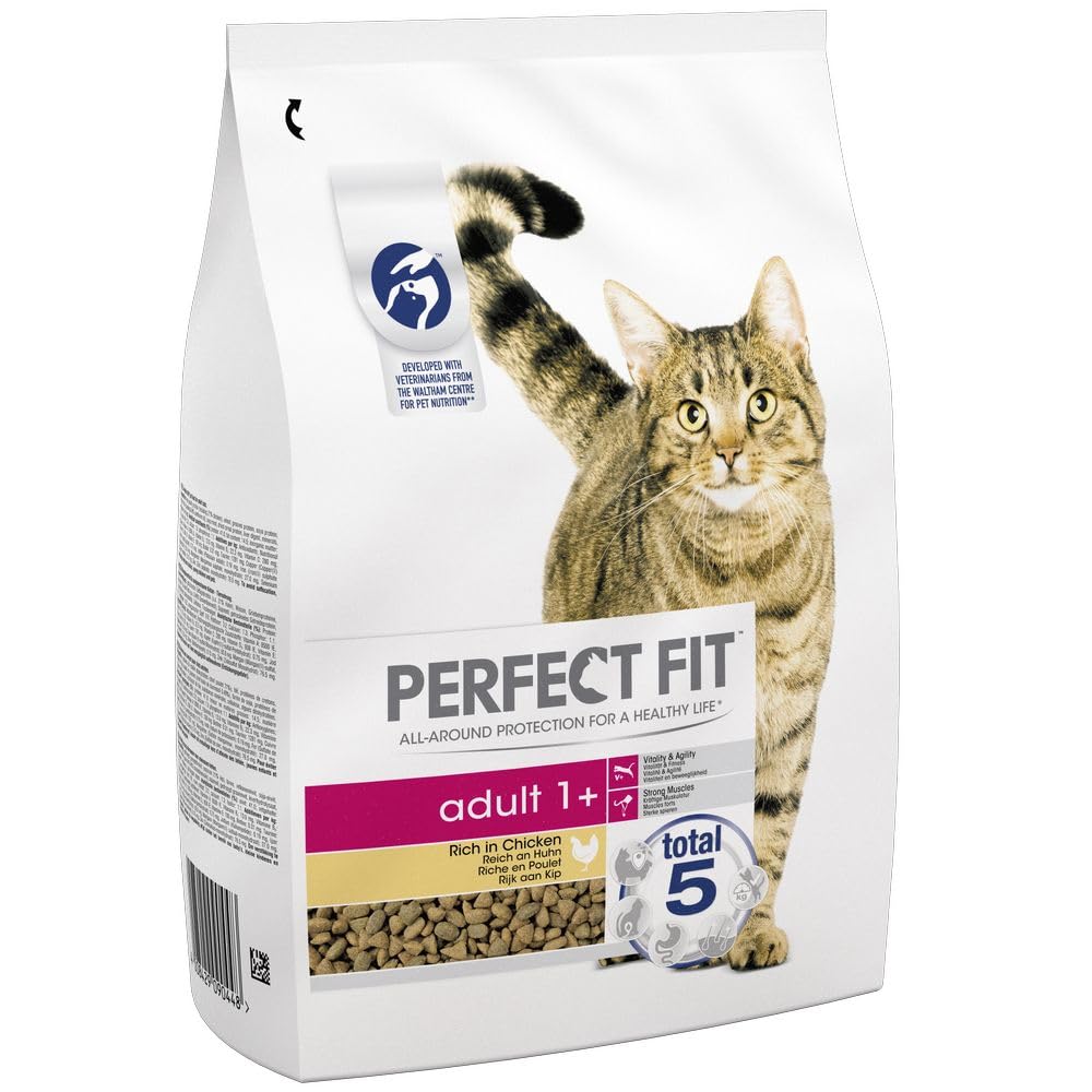 Perfect Fit 1+ Adult Chicken 3 x 2.8 kg Bags, Complete Premium Dry Cat Food