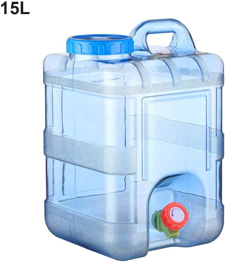 Gorgeousy 15L Water Storage Container With Lid with Faucet Mineral Water Barrel Pure Water Plastic Bucket Home Car Self-driving Tour