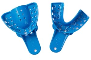 DENTIMICA Dental Impression Trays Perforated Plastic Disposable Denture Instruments Tray Upper Lower (Small Lower 6pcs+Small Upper 6pcs)