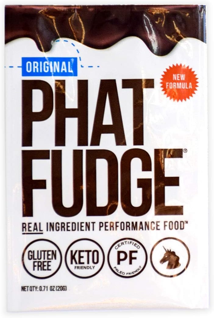 Phat Fudge - New Formula, Dairy-Free All Natural Keto & Paleo Tahini (Sesame) Based | Performance Seed Butter | Low Carb High Fat | Better Tasting (New Formula) 20g Original Cacao Coffee, 12 PK