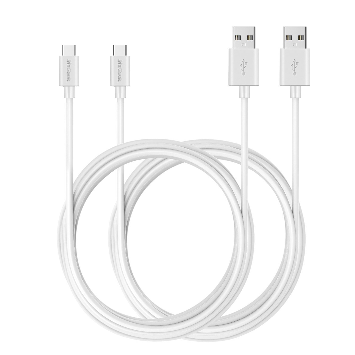 MaGeek USB C Charger Cable 3m, Super Long (2-Pack,3.0 Meter) USB-C Data Cable for Samsung Galaxy S24,S23,S22,S21,S20,A90,A80,A70,A54,A53, Note 20,iPhone 17/16/15, Xiaomi, Honor, Google (White)