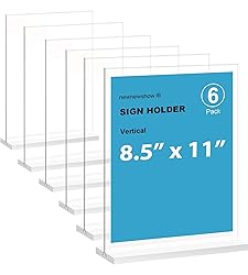 newnewshow Acrylic Sign Holder 8.5x11 Inch 6 Pack