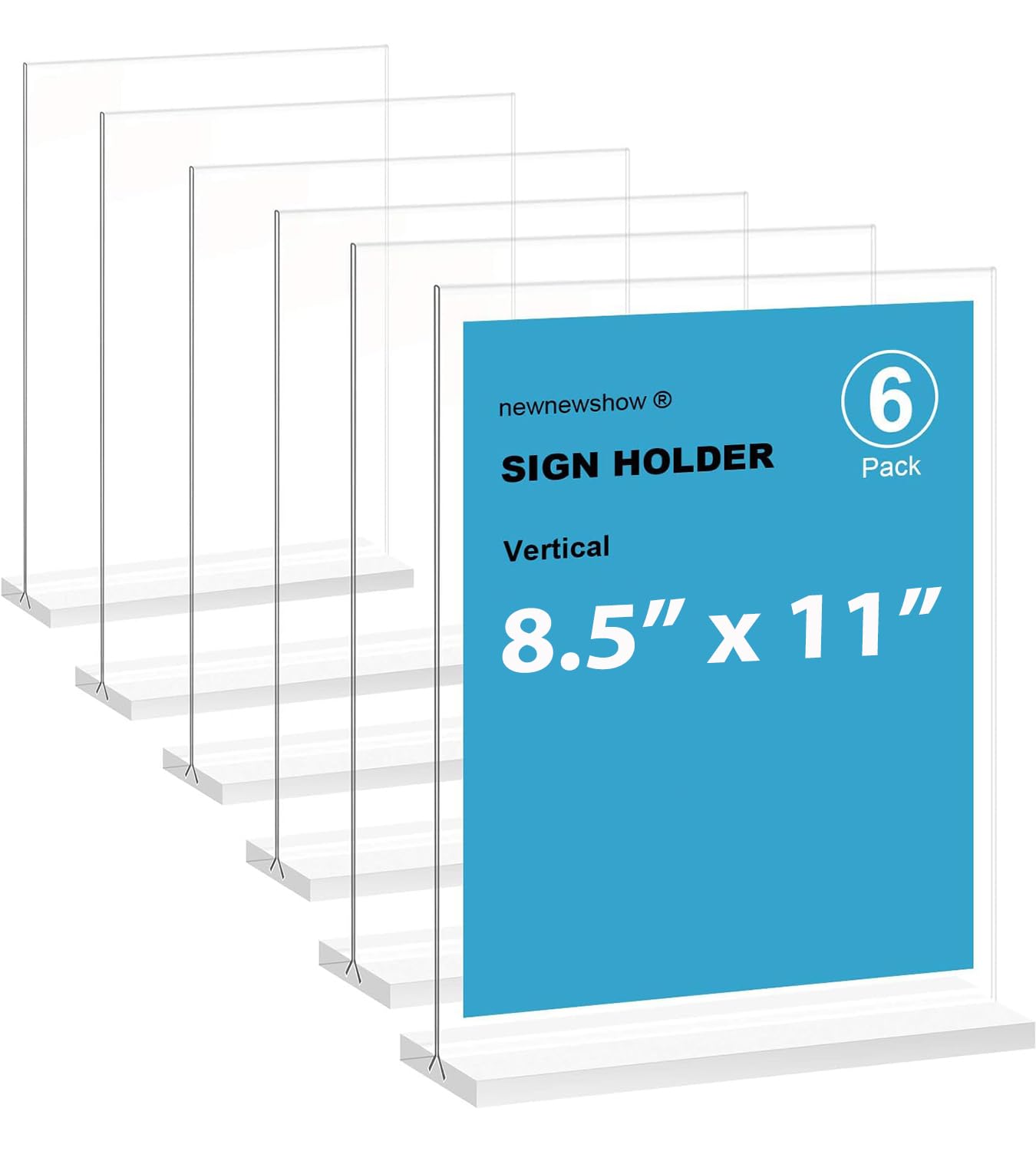 newnewshow Acrylic Sign Holder 8.5x11 Inch 6 Pack