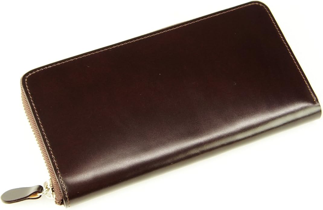 日本製 コードバン ラウンドファスナー長財布 高級馬革 ダークブラウン 山本 財布 Amazon