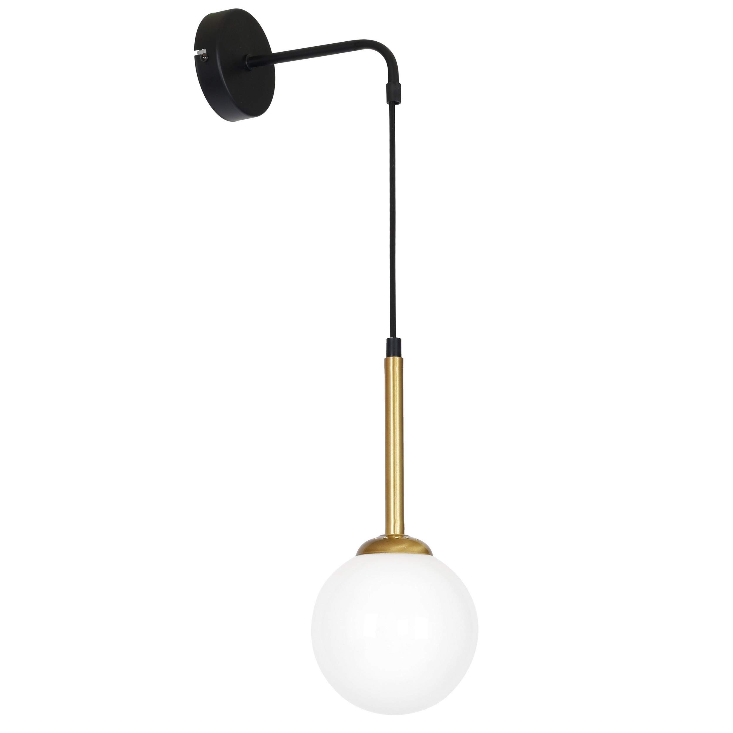 Homemania Wall Light Metal Glass Black Gold White