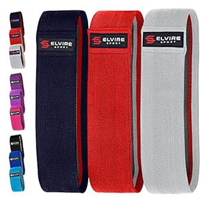 ELVIRE SPORT Resistance Band Set (Set van 3): Stof Weerstandsbanden Set voor Billen, Heup en Been Oefeningen en Fitness…