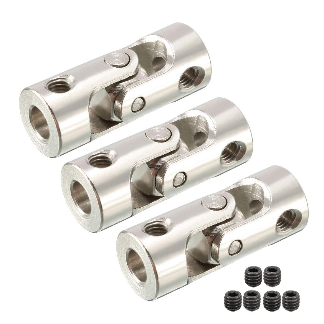 sourcing map 3pcs 3.175mm to 4mm Inner Dia Rotatable Universal Steering Shaft U Joint Coupler L23XD9