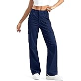 mosingle Women's Cargo Pants High Waisted Wide Leg Work Casual Pants Comfy Cotton Baggy Y2k Streetwear with Pockets