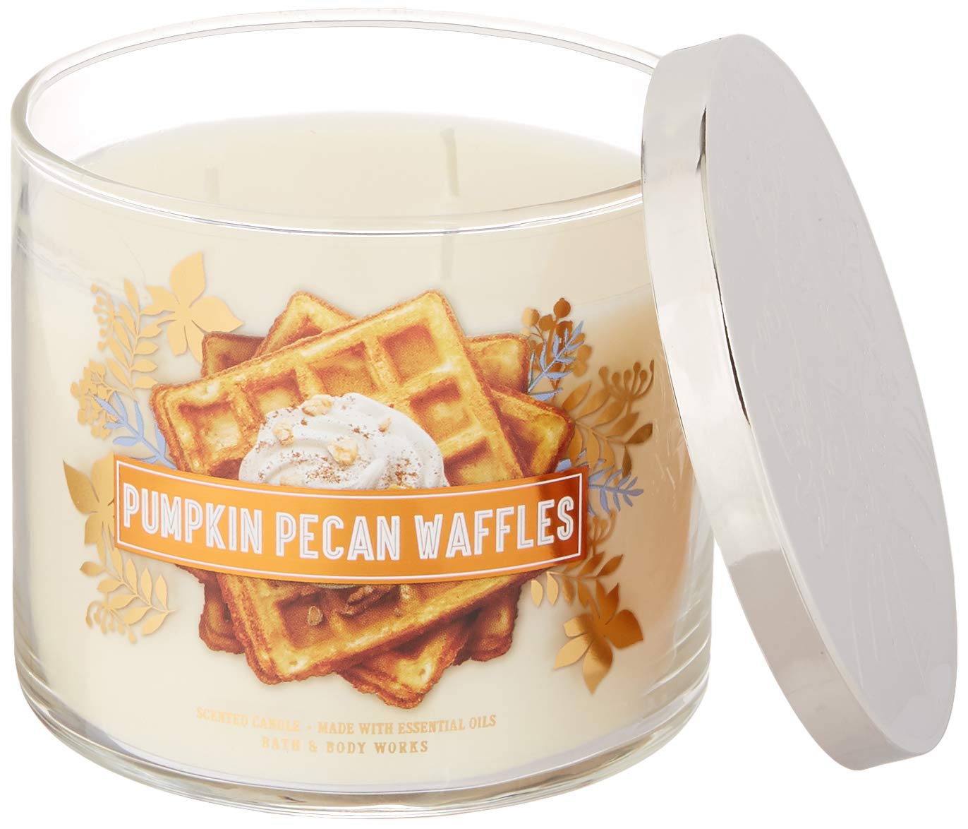 Bath and Body Works 3 Wick Scented Candle Pumpkin Pecan Waffles 14.5