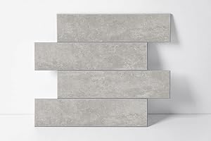 COLAMO Luxury 10 PCS Silver Matte Grey Faux Stone Peel and Stick Backsplash Tile for Kitchen,Stick on Backsplash for Living Room,Bedroom,Bathroom,Fireplace,Self Adhesive for Accent Wall(Waterproof)