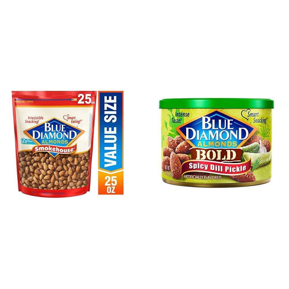 Blue Diamond Almonds, Smokehouse, 25 Ounce & Bold Spicy
