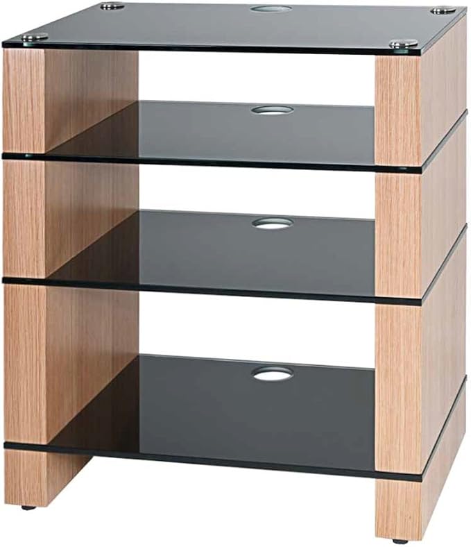 Hifi Stand, HiFi Rack, AV Audio Stand. Oak with Four Amazon.co.uk