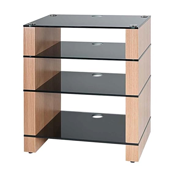 Hifi Stand, HiFi Rack, AV Audio Stand. Oak with Four Amazon.co.uk