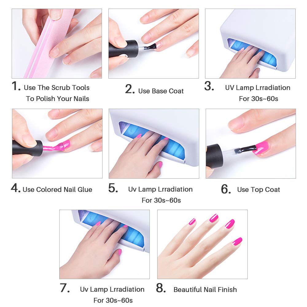 MICHEYGel UV Gel Nail Polish, pack of 4, Gel Nail Polish Kit, 0.25 fl oz