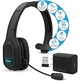 Naztech Trucker Bluetooth Headset with Microphone - Noise Canceling, Adjustable Headband Trucker Headset Bluetooth Wireless, Truck Driver Head Sets with Microphone for Work, 2-Year Warranty