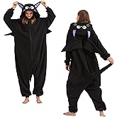 WAWRTOU Mothman Costume Halloween Onesie Adult Cosplay Animal One-Piece Pajamas Christmas Sleepwear for Women Men