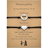 YangQian Mother Daughter Bracelets Set for 2 Heart Matching Gifts for Mom Mothers Day Gifts from Daughter Birthday Gift from Mom Mama Bracelet for Long Distance Mommy and Me Bracelet