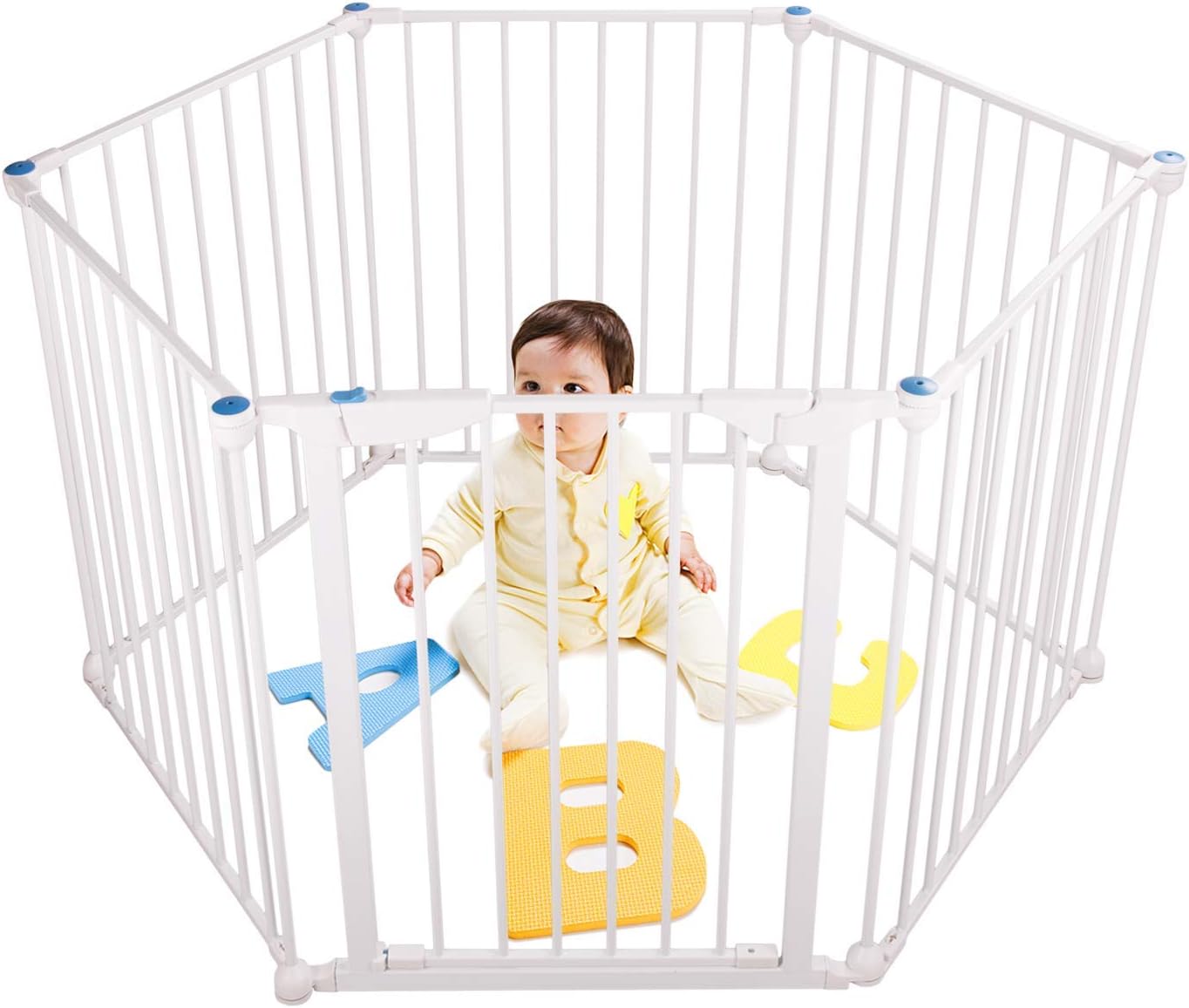 Ebaser 150in x 30in Baby Pets Playpen Adjustable 6-Panel 3 in 1 Safety Play Yard