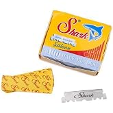 100 Shark Super Stainless Straight Edge Barber Razor Blades for Professional Barber Razors