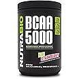NutraBio BCAA 5000 Powder - Vegan Fermented BCAAs - Supports Lean Muscle Growth, Recovery, Endurance - 60 Servings - Kiwi Strawberry