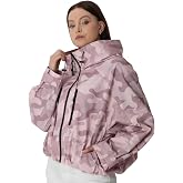 PUFFIT Womens Rain Jacket Waterproof Cropped Rain Coat Hooded Windbreaker | Oversized Lightweight Jacket, 1 inner pocket, handy chest zip pocket, Casual Travel Hiking Outdoor Coats