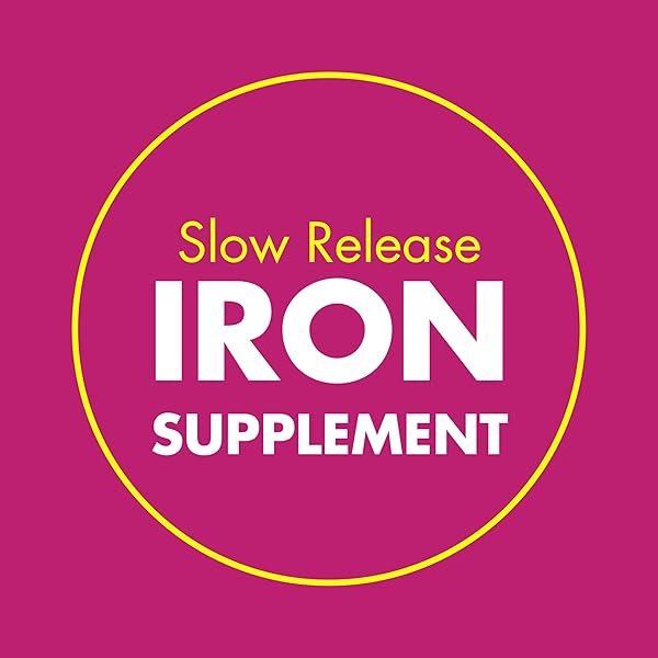 SLOW FE 45MG IRON SUPPLEMENT FOR IRON DEFICIENCY, SLOW RELEASE, HIGH POTENCY, EASY TO SWALLOW TABLETS – 60 COUNT