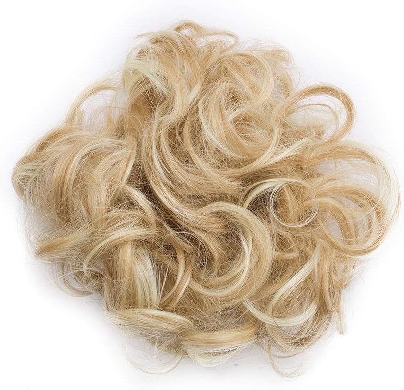 Messy Hair Scrunchies & Bun Extensions, Curly Wavy Hair Pieces for Women's Updo, Ponytail & Donut Hairstyles - Image 4