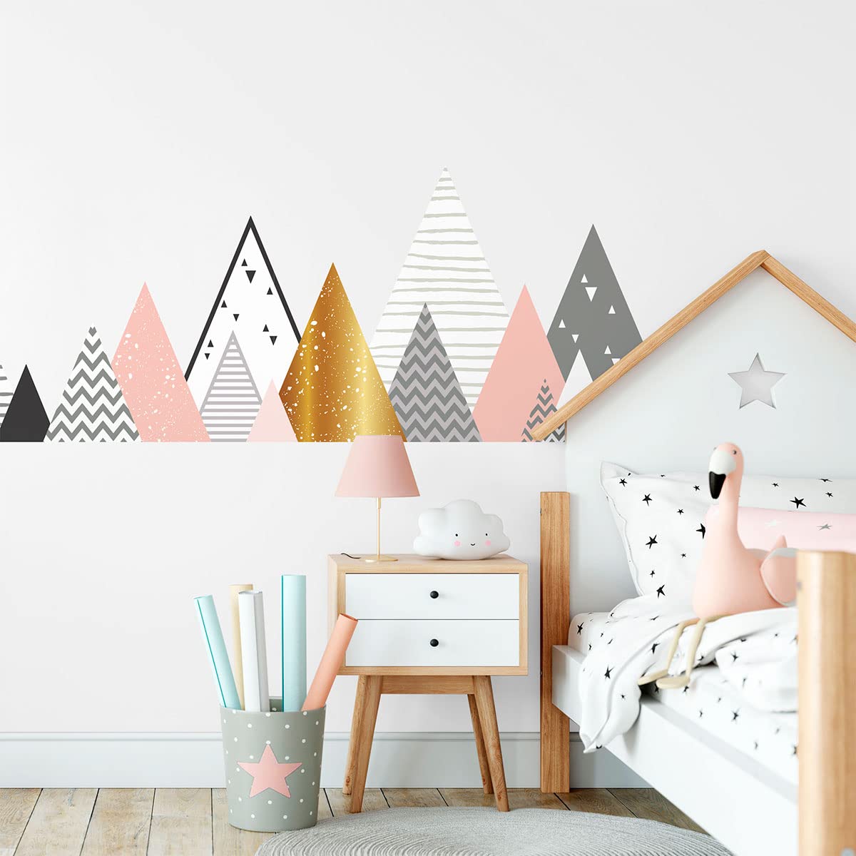 Children's Wall Stickers – Nursery Decoration – Giant Children's Wall Sticker Scandinavian Mountains Loraka – 50 x 85 cm