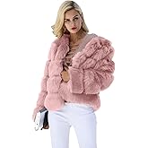 Simplee Women Luxury Winter Warm Fluffy Faux Fur Short Coat Jacket Parka Outwear